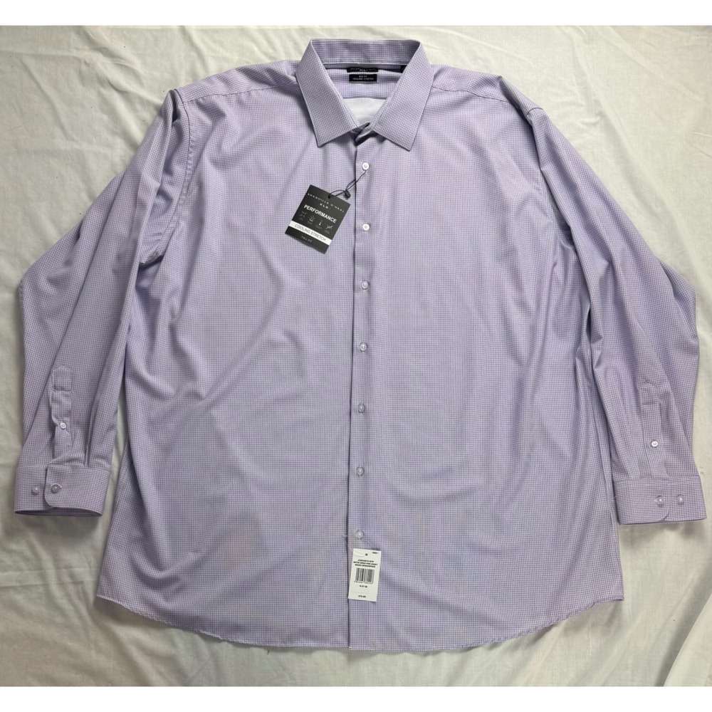 Shaquille Oneal XLG Men Big Tall Cooling Stretch Performance Dress Shirt neck 19